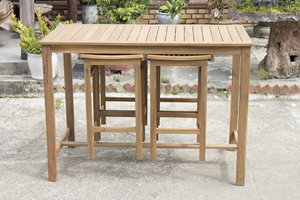 Industrial & Vintage Commercial Solid Wood <b>Bar</b> Furniture <b>Set</b>-Table and Stool for Home <b>Bar</b> & Hotel Use Foldable - Product Image 2