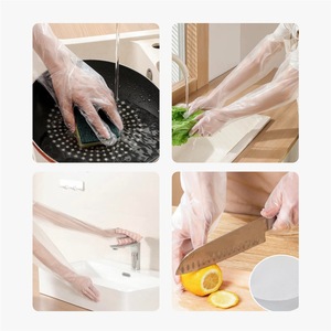 Anboson Disposable Cpe <b>Gloves</b> 60cm Extra Long Waterproof Oil Resistant For Dishwashing Household Use - Product Image 1