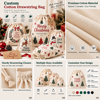 Sac à cordon en lin et coton naturel, logo personnalisé, emballage cadeau écologique, pochette