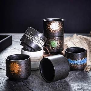 Tasse à thé ou à café en céramique rustique de style japonais avec couvercle, empilable, écologique, pour usage commercial - Product Image 3