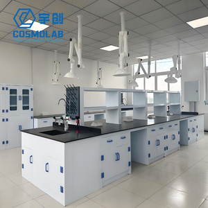 Vloerstaande, chemisch bestendige PP laboratoriumwerkbank voor klinisch micropathologie, ziekenhuis- en schoolgebruik, met spoelbak - Product Image 3