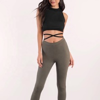 Sxey — haut court croisé pour femme, soutien-gorge de sport, débardeur sans manches, bretelles, Yoga, vente en gros