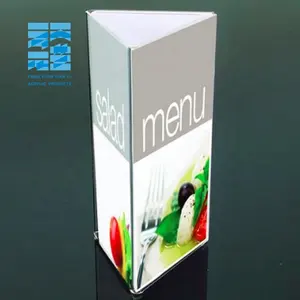 High Quality Clear 3 Faces Acrylic Table Talker for Menu