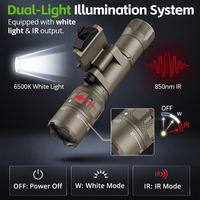 Lampe torche tactique TANK007 GTL2, support rabattable, rechargeable, super lumineuse, lampe de défense personnelle avec IR pour montage Picatinny