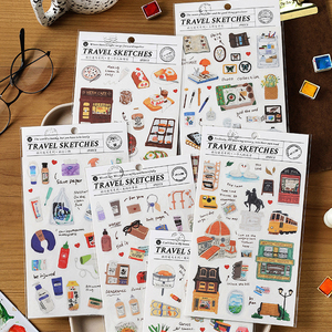 Feuilles d'autocollants décoratifs personnalisées de haute qualité, fournitures pour journal intime, <span class=keywords><strong>scrapbooking</strong></span>, feuilles d'autocollants en PVC découpées à la forme, <span class=keywords><strong>feuille</strong></span> d'autocollants en <span class=keywords><strong>feuille</strong></span> d'or coréenne - Product Image 2