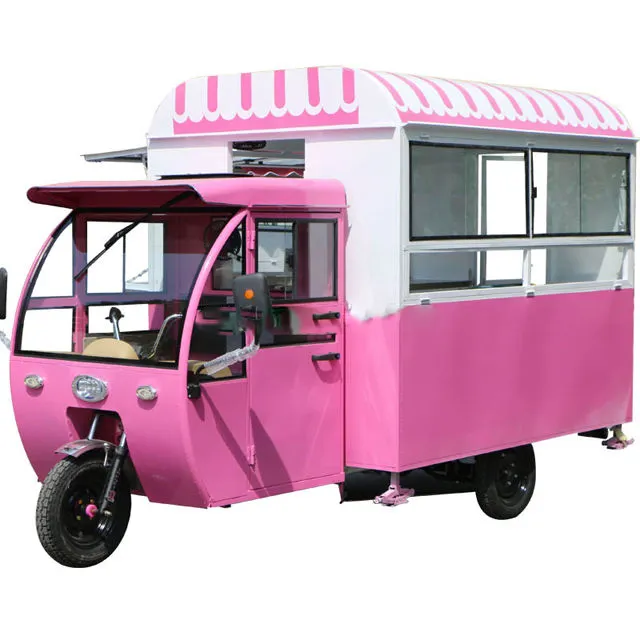 Acero engrosado con fregadero, apariencia personalizada, carrito de comedor de desayuno comercial para varias personas