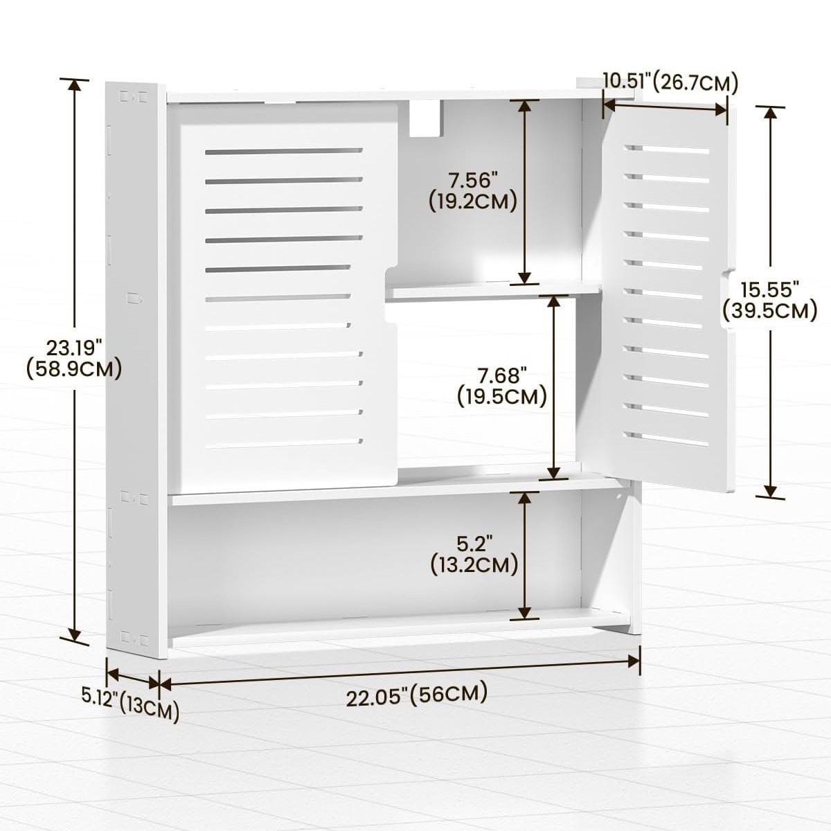 Large louvered wardrobe