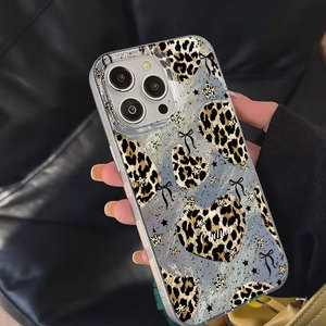 Funda para Teléfono Móvil con Diseño de Leopardo, Corazón, Lazo y Patrón Glaciar IMD para iPhone 11 12 13 14 15 16 17 Pro Max - Product Image 4