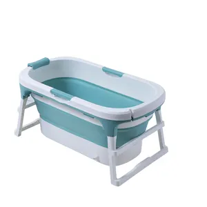 Bañera plegable de plástico para adultos, Cubo de baño independiente, portátil, plegable