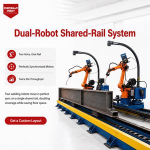 Cellule de soudage robotisée double sur rail partagé avec localisation de la couture par vision pour le soudage de composants structurels de grande taille - Product Image 3