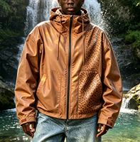 Veste imperméable réactive à l'eau Cheetah avec doublure personnalisée révélant un imprimé léopard, coupe-vent, veste à changement de couleur, polyester