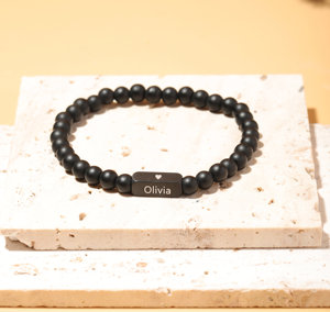 Cynya braccialetto di perline da uomo personalizzato con nomi per bambini regalo di <span class=keywords><strong>Natale</strong></span> alla moda per papà marito nonno padre fratello di diritto - Product Image 4