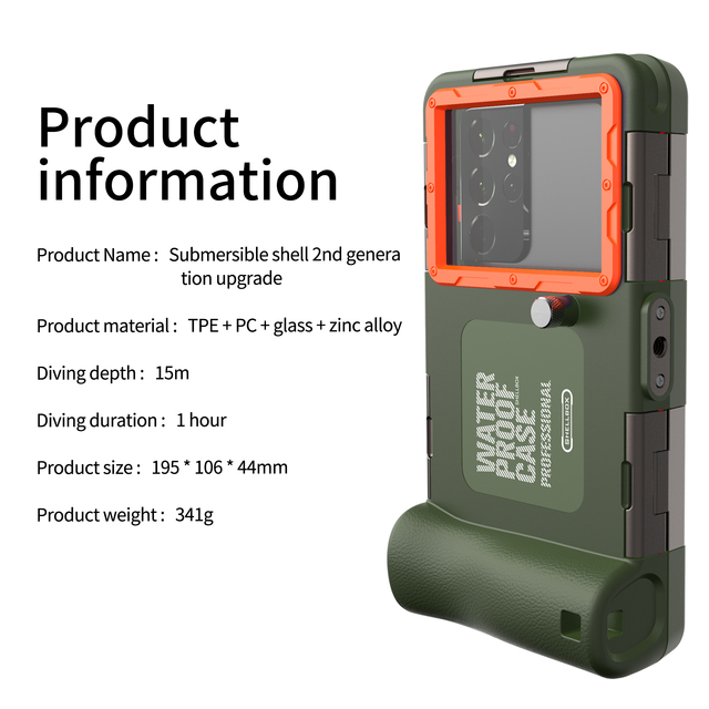 Waterproof Phone Case Professional 50ft Diving Universal Waterproof Cell Phone Cover for Outdoor Surfing Swimming Snorkeling