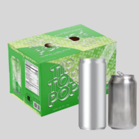 Boîte en papier avec poignée supérieure pour emballage de 12 canettes de bière, personnalisable en gros avec votre design et modèle gratuit, pour la vente en magasin