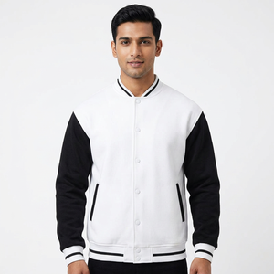 Veste universitaire en laine 100% de haute qualité avec manches en cuir, style streetwear décontracté pour hommes, design Letterman, veste en polaire, vente en gros - Product Image 1