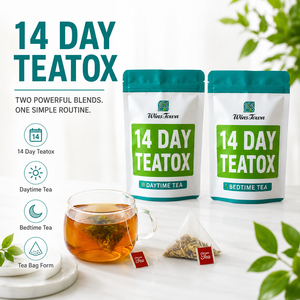 Thé <span class=keywords><strong>d</strong></span>étoxifiant aux herbes Teatox 14 jours – Sachets de thé pyramidaux Jour et Nuit – Mélange bien-être personnalisé – Fabricant OEM sous marque privée - Product Image 1