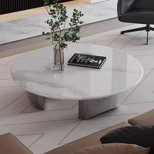 Tavolino da Salotto in Stile Minimalista, Tavolo Centrale in Marmo Naturale - Product Image 2