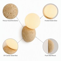 Applique murale LED moderne en verre jaune avec abat-jour rond, lumière blanc chaud à intensité variable pour chambre et salon