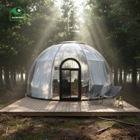 Cabane modulaire préfabriquée toutes saisons, tente bulle isolée avec climatisation, solution de glamping commercial