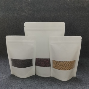 Brown Food Grade <b>Packaging</b> <b>Bags</b> Resealable Kraft Paper Stand up Pouch Kraft Paper <b>Bag</b> with Transparent Window in Stocks - Product Image 6