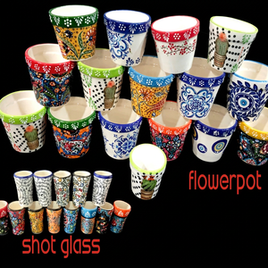 DAFNI BIG PAZAR - Vaso de Chupito de Cerámica Moderno y Promocional, Pintado a Mano o Impreso Digitalmente - Product Image 1