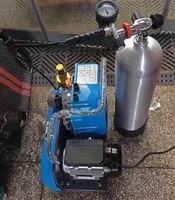 Compresor de Aire de Alta Presión de 3 Cilindros, 300 bar, 4500 psi, 220V/380V, 100L/min, Parada Manual para Buceo, Snorkel y Respiración