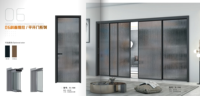 Cabine de douche en verre et aluminium imperméable postmoderne Rongda RD-03, porte intérieure en verre noir doré pour la maison, l'appartement, l'hôtel