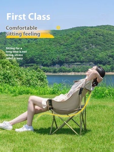 Outdoor Metal <strong>Folding</strong> Picnic Reclining <strong>Chairs</strong> Portable Camping Beach Fishing Stool Modern Style Small Stool Moon <strong>Chair</strong> - Product Image 6