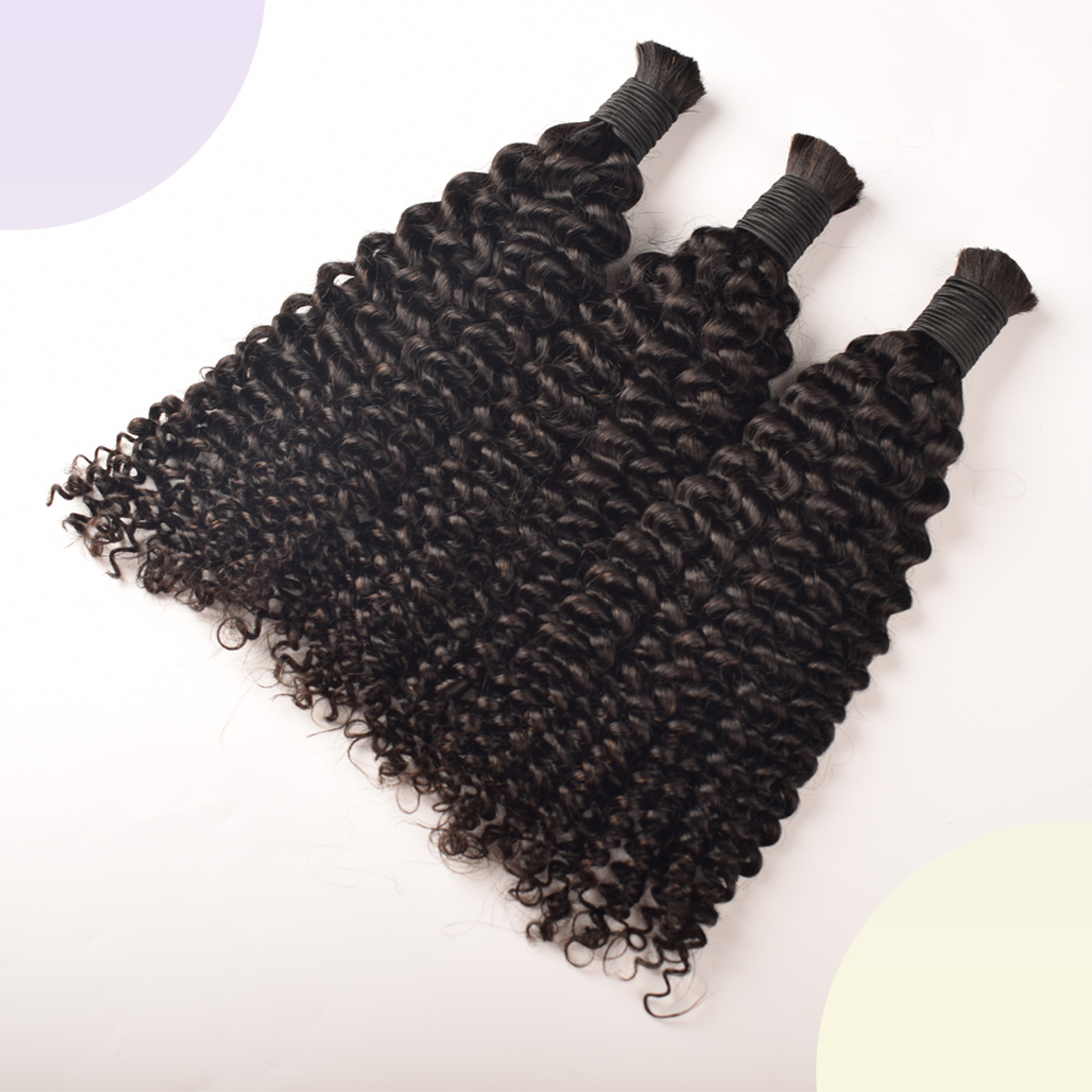 KAMA Prestretched Crochet Braiding Hair Bulk Bundles 100 Grams Jerry Curly No Weft Boho Braids Human Hair for Braiding Detail Section 3