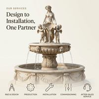 Fontaine en marbre européen en gros, statue de déesse, élément aquatique, bec en coquille de chérubin sculpté à la main pour manoir, parc, hôtel