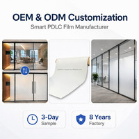Rollo de Película Inteligente PDLC Autoadhesiva, Película Inteligente para el Hogar con Revestimiento ITO, Película Inteligente para Vidrio, Cortina de Oficina, Rollo de Película PDLC para Vidrio de Construcción