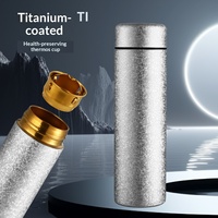 Gobelet isotherme en titane avec infuseur, motif fleur de glace – Luxe, léger, portable, idéal pour la préparation du thé à la maison ou au bureau, 6-12