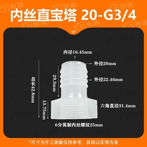 Plastic Hexagonal Internal Thread Connector 20mm Diameter For Hose <b>Adaptation</b> High Temperature Resistant PP Material - Product Image 5