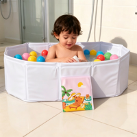 Baignoire pliable pour bébé, baignoire pour nourrissons, piscine pour enfants sans gonflage, carrée, en PVC non toxique, intérieur/extérieur, nouveau-né, tout-petit, grande, portable, 80 cm