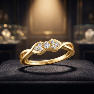 Anillo de Diamantes Chapado en Oro Amarillo Vintage para Mujer, Corte Brillante, Anillo de Compromiso y Boda, Diseño de 3 Piedras, Oro de 10K, 14K, 18K, Plata 925, 935 - Product Image 1
