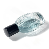 Flacon de parfum de luxe transparent rayé de 50 ml à vendre – Flacon vaporisateur vide unique pour épices et emballages de parfums