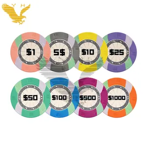 YH Personal Ceramic Poker Chips 10g Set Benutzer definierte Casino Chips Fichas De Poker Hot Stamp Glücksspiel produkte