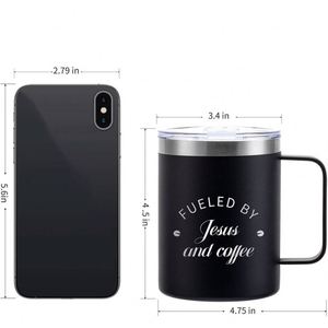 12oz Coffee <b>Mug</b> With Handle, <b>Double</b> <b>Wall</b> Stainless Steel Insulated Lowball Tumbler Keeping Hot and Cold Coffee Cup with Handle - Product Image 3