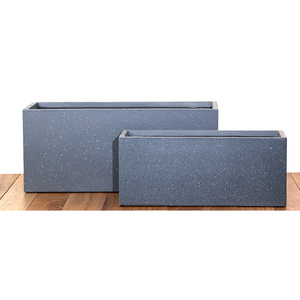 Fioriera Moderna Rettangolare <span class=keywords><strong>in</strong></span> <span class=keywords><strong>Cemento</strong></span> Grigio per Esterni, Vaso da Giardino con Design Minimalista, da Appendere o da Posizionare a Terra per Centri Commerciali - Product Image 6