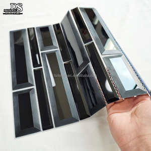 Belved Edge, diseño moderno, espejo, mosaico de vidrio, estilo parquet, azulejos de pared de vidrio de colores para baño, cocina, gráfico de salpicaduras traseras - Product Image 6