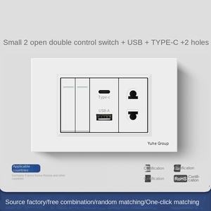 Interruptor de pared moderno para oficina en casa, hotel, enchufe de pared, interruptor de TV y ordenador, enchufe de pared con carga rápida tipo C de 18W - Product Image 6