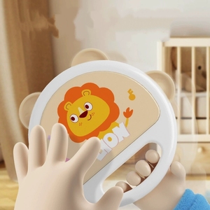 Wholesale Cartoon Lion Baby Hand Tambourine Plastic Percussion Musical Rattle Toy With Portable Handle - Product Image 5