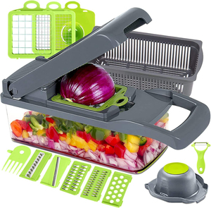 खाद्य प्रोसेसर हेलिकॉप्टर बहु 1 में 5 फल Multifunctional मैनुअल सब्जी कटर Slicer - Product Image 1