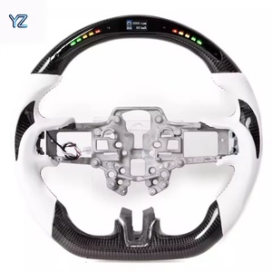 Volant de course personnalisé haut de gamme YZ en fibre de carbone véritable avec voyant de changement de vitesse LED pour Ford Mustang GT 2018-2021, modification automobile - Product Image 1