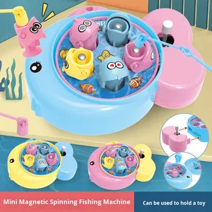 Portable <b>Plastic</b> Clockwork Fishing Toy Board Game with Fish <b>Rod</b> for Kids-Interactive Relaxing Game - Product Image 4