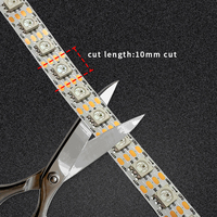 Bande LED adressable WS2815 RGBIC DC24V 96 LED/m, coupable toutes les 1 cm, alimentation à une extrémité, max 10 m, sans chute de tension pour projets de signalétique haut de gamme