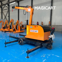Grue mobile pliable à batterie 1T 2T, mini-grue télescopique électrique pour le transfert de matériaux en usine
