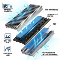 Radiateur de mémoire RAM RVB lumineux synchrone Divine Light pour ordinateur de bureau, module de refroidissement en aluminium pour boîtier