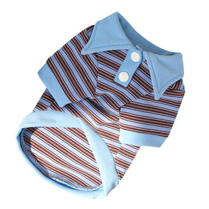 Polo Striped Fleece Sweater <b>For</b> <b>Cats</b> And Dogs Winter Pet <b>Clothes</b> Red Blue Brown Stripes Short Sleeve Pet Apparel - Product Image 5