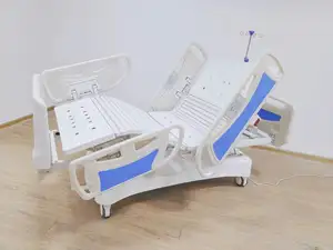 جديد الأزرق مستشفى خمسة وظيفة سرير كهربائي مع غطاء قذيفة